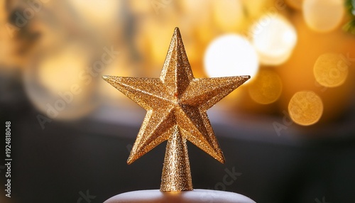 Golden Star Christmas Tree Topper
