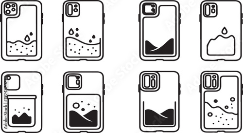 A collection of weather icons representing different weather conditions and phenomena. Vector