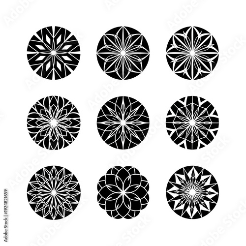 mandala ornament collection for beauty salon and wellness branding.