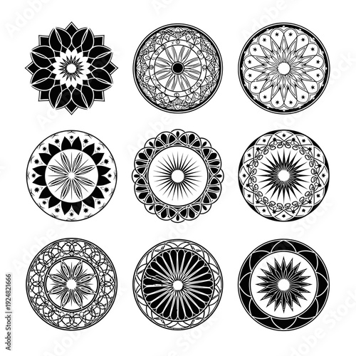 mandala ornament collection for beauty salon and wellness branding.