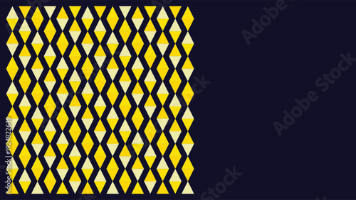 Art Deco 1920s luxury geometric pattern with yellow and black diamonds on dark background