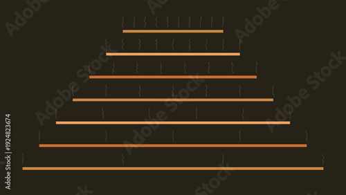 Art Deco inspired 1920s geometric pattern with golden lines on dark background, minimalist composition