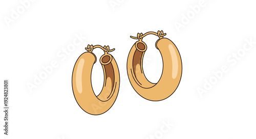 Pair of elegant classic gold hoop earrings shown from a side perspective against a clean white background.