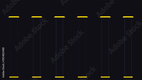 Art Deco inspired geometric pattern featuring vertical lines with golden accents on a dark background