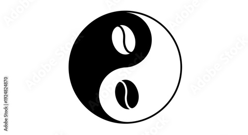 Coffee Bean Yin Yang Symbol