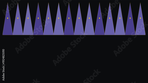 Art Deco inspired 1920s luxury geometric pattern with lavender triangles and black background, minimalist design