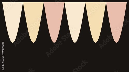 Art Deco inspired geometric pattern with sharp triangular design in black, beige, and pink pastel colors