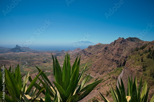 Scenic landscape of Santiago island on Cape Verde