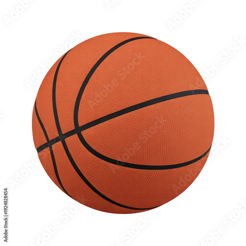 Realistic Basketball on White Background
