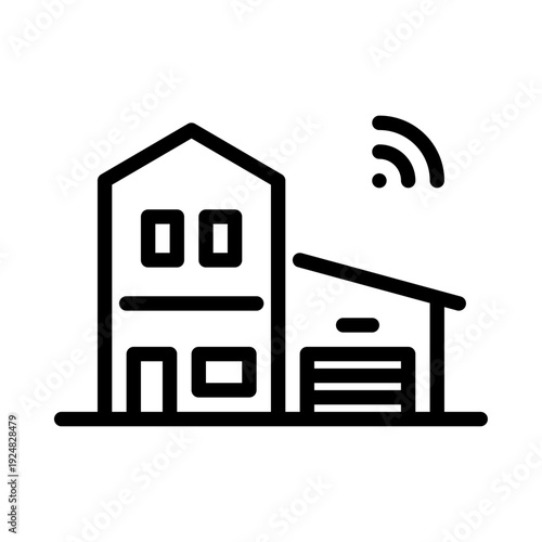 modern house outline icon. smart home line illustration.