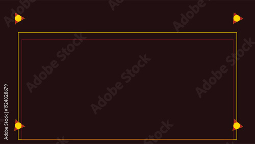 Art Deco inspired frame with geometric patterns and gold accents, isolated on dark background, elegant composition