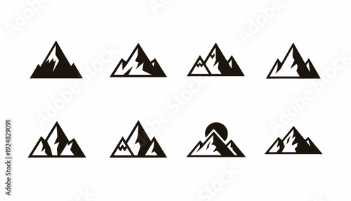 Abstract Mountain Silhouette Logo Bundle