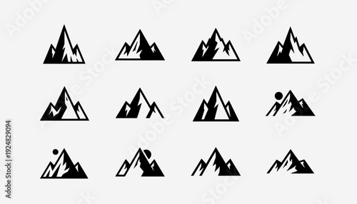 Flat Nature Mountain Symbol Collection