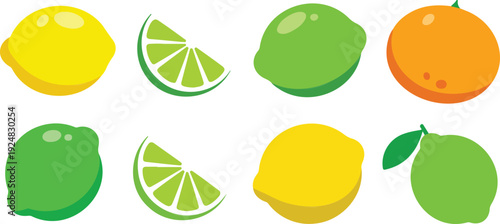 Bright Lemon & Citrus Seamless Pattern  Summer Slices with Leaves and Daisies