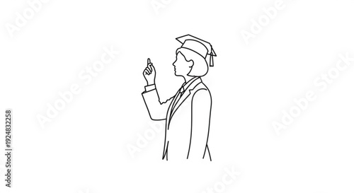 A young doctor holding a flame in his hand in a simple illustration style