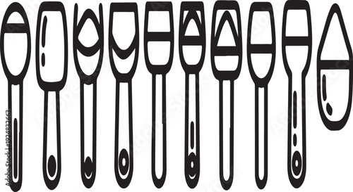 A collection of various types of keys and key-like objects in a row Vector