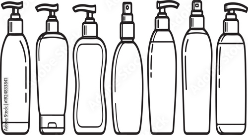 Assorted hand sanitizer bottles in various shapes and sizes Vector