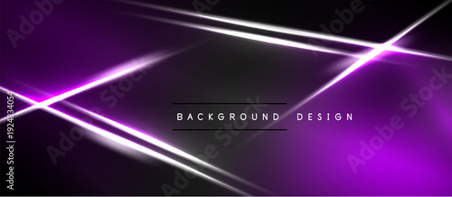 Abstract purple lines over black background. Minimalist design with glowing effect. Modern, sleek presentation suitable for digital media.