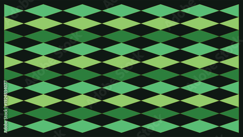 Art Deco inspired 1920s luxury geometric pattern with green and black diamond shapes, repeating design