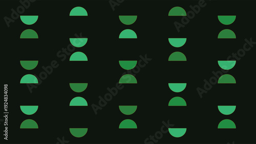 Art Deco inspired 1920s luxury geometric pattern featuring symmetrical green shapes on a dark background