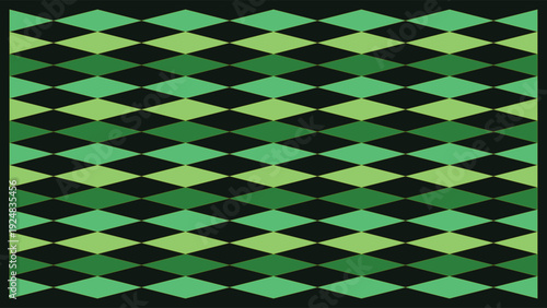 Art Deco 1920s luxury geometric pattern with green and black diamonds, repeating design, abstract, bold