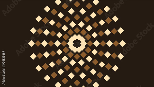 Art Deco 1920s luxury geometric pattern with brown and white diamonds on dark background