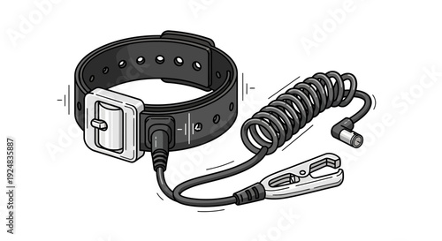 Anti Static Wrist Strap with Grounding Cable and Clip for Electronics Repair
