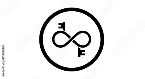 Infinity Symbol with Keys Icon - Infinite Access and Possibilities Concept