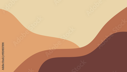 Minimalist boho abstract background with earth tone waves. Abstract desert landscape or sand dunes background. Minimalist wavy background.