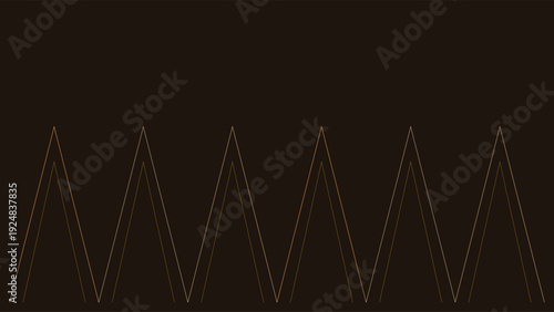 Art Deco inspired geometric pattern with repeating triangular shapes in a minimalist design, set against a dark background