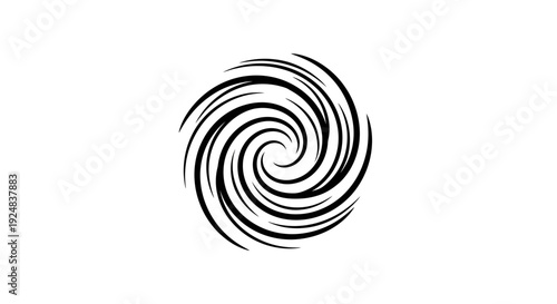 Abstract Swirl Black and White Vortex Motion Background