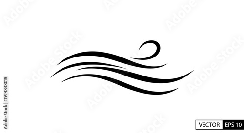 Abstract Swirls and Lines Symbolizing Wind or Flow