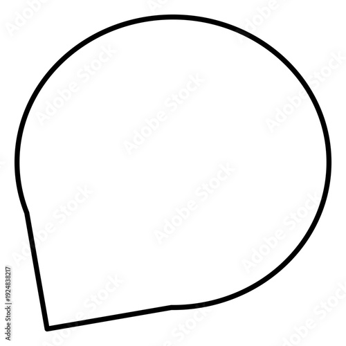 Hand Drawn Abstract Speech Bubble Outline on White Background