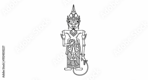 Traditional Thai Puppet, Handcrafted Wooden Marionette, Cultural Performance Art