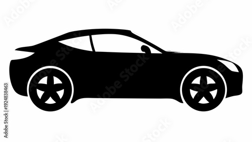 Sleek modern car in motion on the road