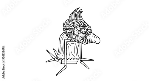 Traditional Balinese Barong Masked Dance Puppet, Cultural Symbol