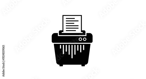 Paper Shredder Icon, Document Destruction, Office Equipment, Data Security