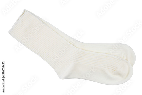 knitted warm wool socks , isolate on a white background