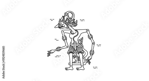 Javanese Wayang Kulit Puppet: Traditional Indonesian Shadow Puppet Art