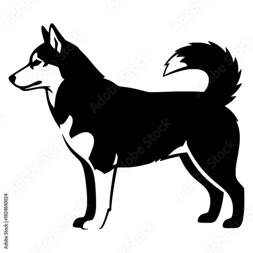 Siberian Husky Dog Black Silhouette