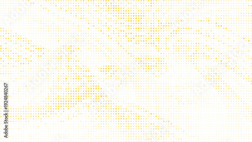 Yellow star and dot abstract pattern with varying density background, Yellow star dot abstract texture on white background