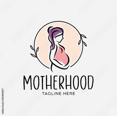 Maternity Logo Design Template Pregnancy Mother And Baby Symbol Or Icon