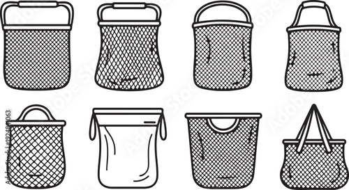 A collection of various handbags and totes in different styles and designs Vector