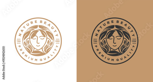 Beauty Natural Women Face Logo Design inspiration