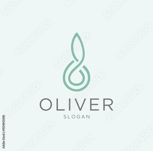 Olive Oil Logo Line Design Fresh Plant Garden