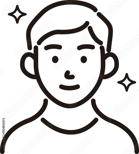 Men's Hair Problems and Beauty Care Icon. Illustrations for Beard Removal and Hair Growth