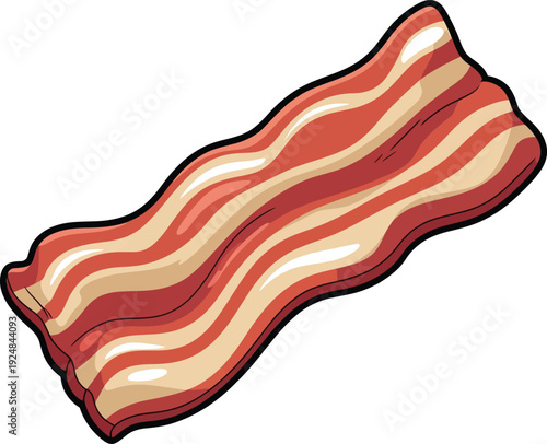 Cute cartoon a illustrator vector bacon