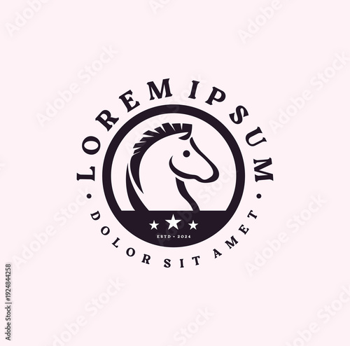 Circle Horse Elegant Logo Symbol Vector Simplicity Concept