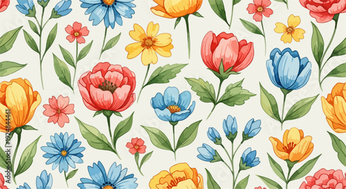 Romantic pastel roses surrounded by playful wild blooms