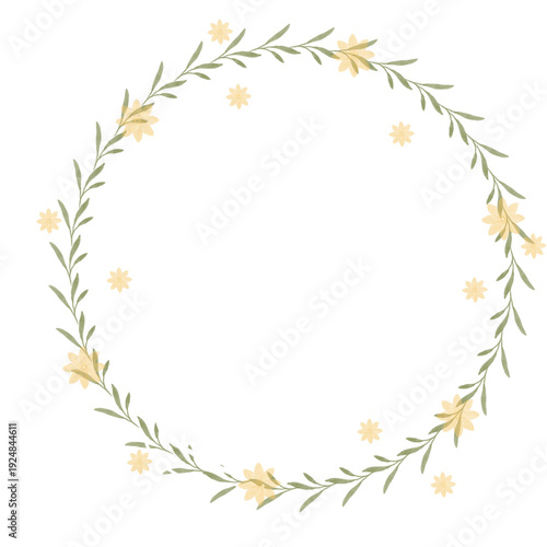 Hand drawn floral frames with flowers. Wreath. Elegant logo template. Vector illustration for labels, branding business identity, wedding invitation